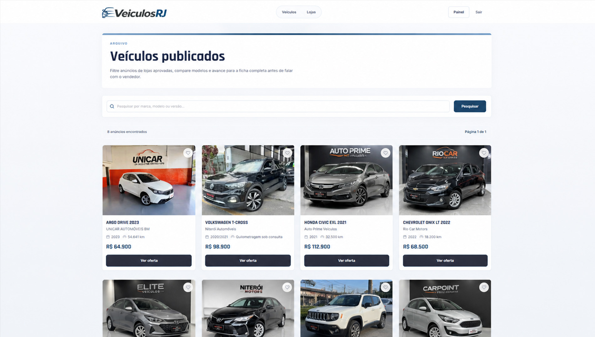 Veículos RJ — Desktop