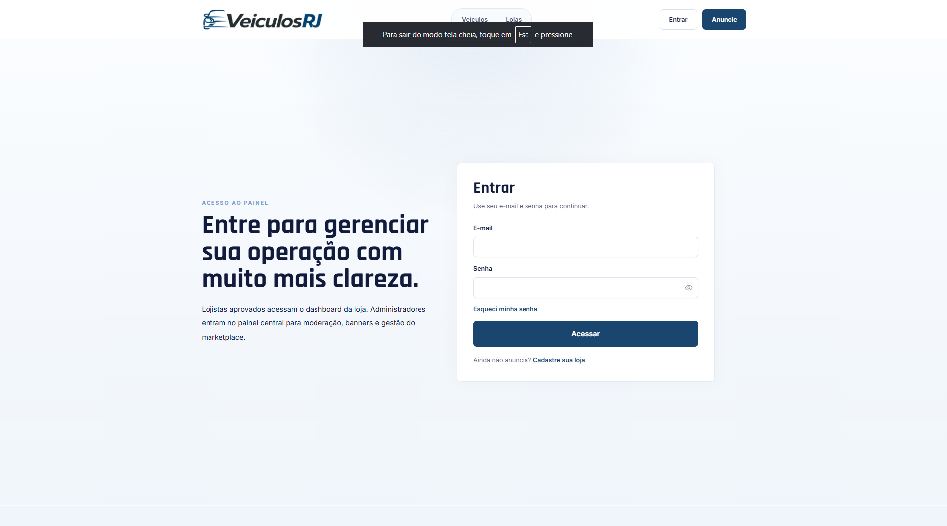 Veículos RJ — Desktop