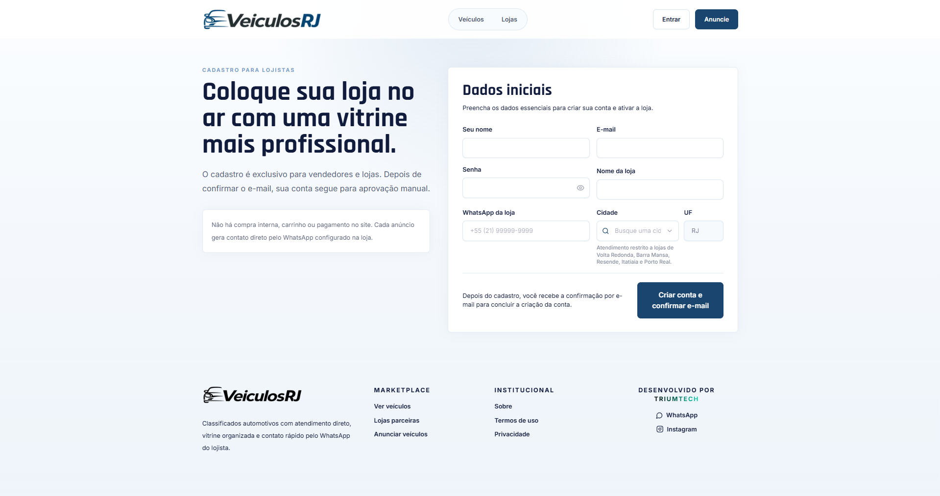 Veículos RJ — Desktop
